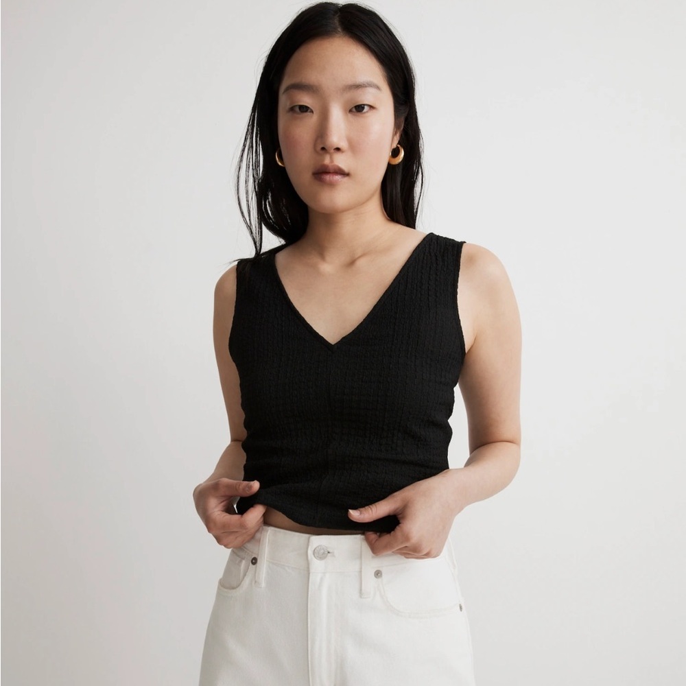Madewell V-Neck Sleeveless Crop Top